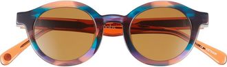 Eyebobs TV Party 41mm Polarized Round Sunglasses in Purple /Orange /Brown at Nordstrom