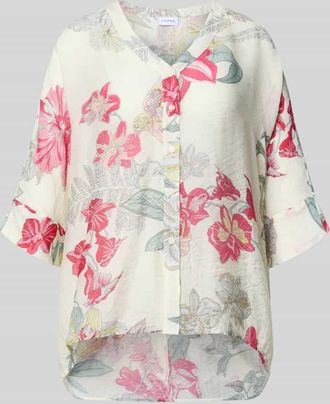 Comma Relaxed Fit Bluse aus Viskose-Mix im Allover-Look in Hellgelb, Gr&ouml;&szlig;e XL