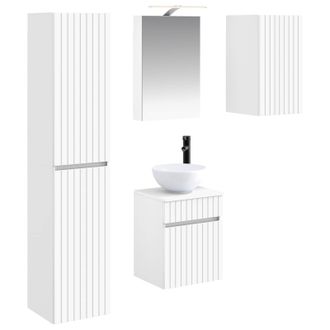 vidaXL Juego De Muebles De Ba&ntilde;o 5 Pcs Blanco 40 X 10,5 X 60,5 Cm Vidaxl
