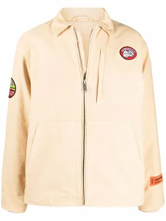 Heron Preston patch-detail canvas jacket - men - Cotton - S - Neutrals