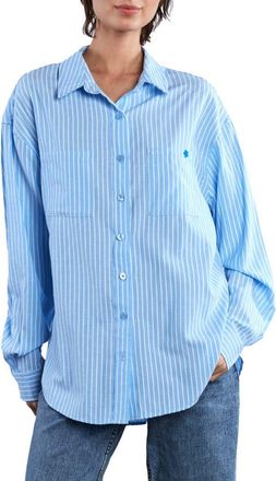 BILLY T No But Thanks Stripe Button-Up Shirt in Blue Prep Stripe at Nordstrom, Size X-Large