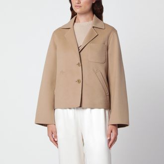 Max Mara Giacca crop cammello in lana