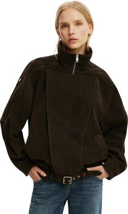 Cotton On Womens Cove Faux Suede Biker Jacket in Dark Oak at Nordstrom, Size Xx-Small/x-Small