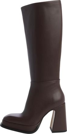 Souliers Martinez Martinez Leren Platte Hoge Laarzen - Dames - Hoge Laarzen - Bruin - 38 EU - Leer - Schoenen