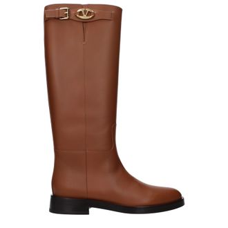 Valentino Garavani Damens Stiefel Braun/Tabakleder