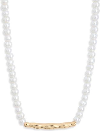 Nordstrom Rack Water Bar Faux Pearl Necklace in White- Gold at Nordstrom Rack