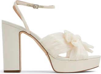 Loeffler Randall Natalia pleated knot 100mm sandals - women - Calf Leather/Polyester/Artificial Leather - 12 - White