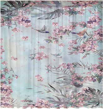 OEM Cortina Para Ventana Con Estampado De Hojas, Panel Floral 1, 132x160cm