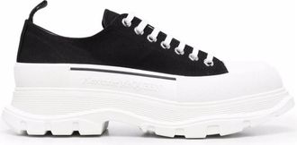 Alexander McQueen Tread Slick Lace Up Sneakers - Heren - Sneakers - Zwart - 41 EU - Katoen - Schoenen
