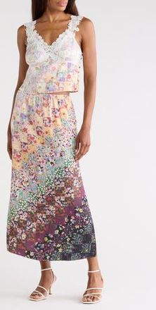 Free People Say Hello Tank & Maxi Skirt Set in White Multi at Nordstrom Rack, Size X-Small