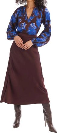 Allison New York Satin Reese Skirt In Chocolate