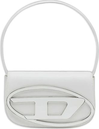 Diesel Borsa a spalla 1DR con placca logo - Bianco