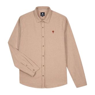 Faguo Faguo - Iraty overhemd - Heren - Overhemden - Beige - Maat: S Katoen