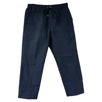 Gucci Gucci broek met trekkoord in marineblauw katoen