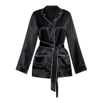 Dolce & Gabbana Zijden Blouse met Riem - Dames - Overhemden - Zwart - L - Overhemden