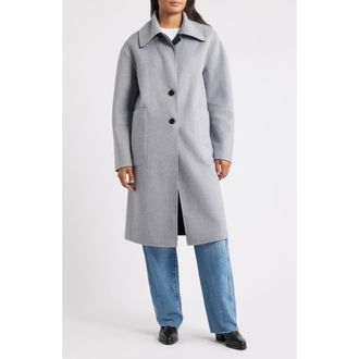 Bernardo Brushed Double Face Overcoat in Light Grey at Nordstrom Rack, Size X-Small