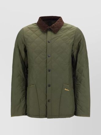 Barbour quilted ribbed collar jacket
