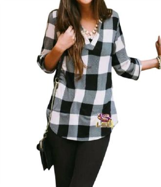 Gameday Couture Lsu Plaid Tunic In Black/white
