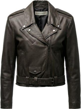 ALYSON EASTMAN Moto Jacket in Dark Brown at Nordstrom, Size X-Small