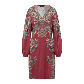 Etro Etro, Midi Dresses, female, Red, Size: XL V-neck Floral Dress