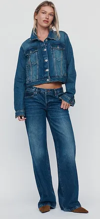 Frame Denim The Gray Low-Rise Wide-Leg Jeans