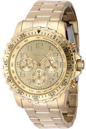 Invicta Specialty 48379 Heren Horloge - Quartz Uurwerk - Roestvrij Staal met gouden Wijzerplaat - 45mm