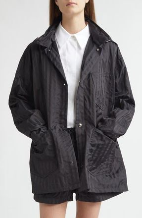 SETCHU Rain Stripe Work Bag Shirt Jacket in Black Rain Stripe at Nordstrom, Size 4