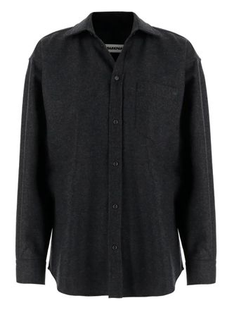 Darkpark patch-pocket wool shirt - Black