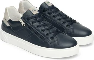 Nero Giardini Low Top Side Zip Sneaker in Navy at Nordstrom, Size 10-10.5Us