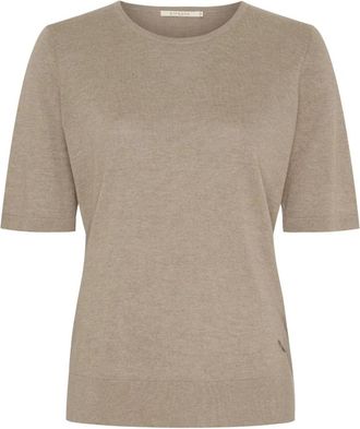 BTF-CPH Top de Seda y Cachemira de Manga Corta - Knitwear - Mujer - Beige - 2XL