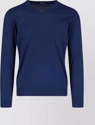 Drumohr ribbed v-neck sweater with long sleeves