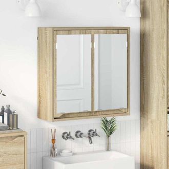 vidaXL vidaXL Mobiletto per specchio da bagno Rovere Sonoma 60 x 20 x 60 cm
