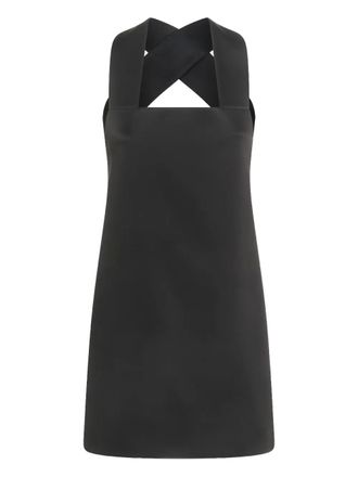 Khaite cross-over backless mini dress - Zwart
