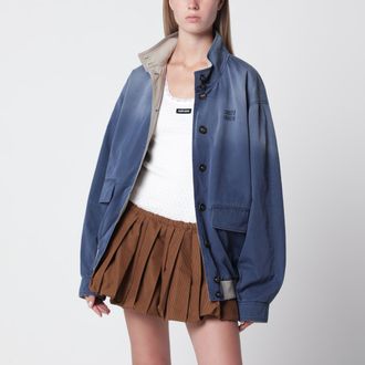 Miu Miu Blue/Lime old-washed twill blouson