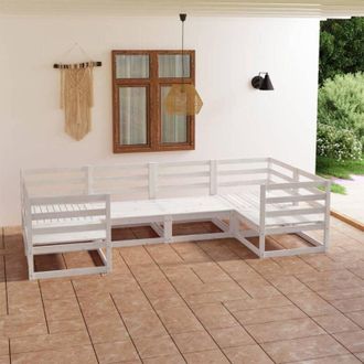 vidaXL Set Divani da Giardino 6 pz in Legno Massello di Pino - Vidaxl