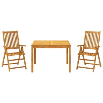Berkfield Home 3 Piece Garden Dining Set Solid Wood Acacia in Brown