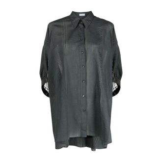 Brunello Cucinelli Dames, Blouses & Shirts, Grijs, Maat: XS Katoen