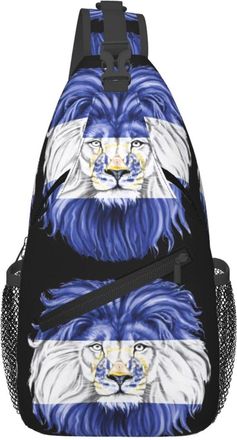 Generic Flag Salvadoran Lion Sling Bag Trendy Cross Body Bag Adjustable Chest Backpack For Runner Cycling Outdoors