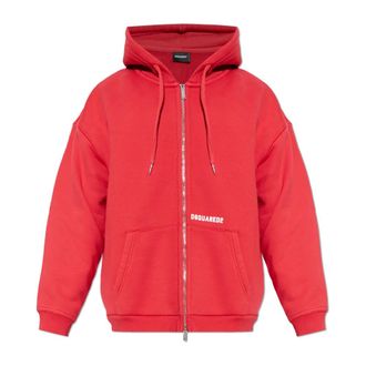 Dsquared2 Zip-throughs, male, Red, Size: 2XL Logo Sweatshirt