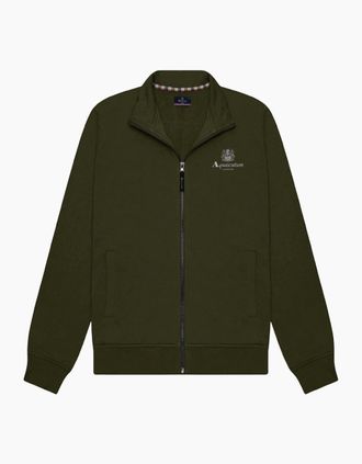 Aquascutum Womens Aquascutum Active Small Logo Full Zip Mock Neck Fleece Army Green - Size: 18/16