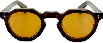 Lesca Crown zonnebril met rond montuur - Bruin