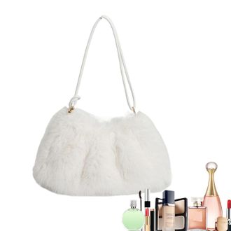 Generic Hairy Handbags for Women - Large Capacity Soft Cute Tote Bag, Plush Tote Bag, Soft Bag, for Women and Girls for Daily Use, Travel, Party, Date and Act