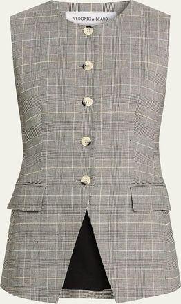 Veronica Beard Lois Tailored Plaid Vest