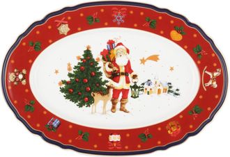 KASANOVA Piatto da portata ovale natalizio in porcellana, 32x23 cm