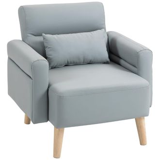 HOMCOM Butaca de sal&oacute;n 77x78x78 cm gris