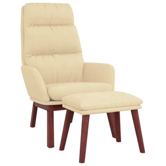 Nova Sill&oacute;n De Relax Con Reposapi&eacute;s De Tela Color Crema Vidaxl