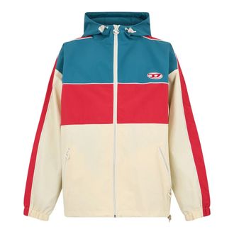 Diesel Windbreaker met rits en capuchon - Heren - Sport - Veelkleurig - Maat: 2XL Zijde