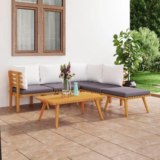 vidaXL Muebles De Jard&iacute;n 6 Piezas Con Cojines Madera Maciza De Acacia Vidaxl