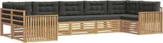 vidaXL Conjunto De Sof&aacute;s De Exterior 7 Uds. Blanco Y Antracita Vidaxl