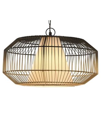 Home Heavenly L&aacute;mpara de techo de hierro negro y dorado forma geom&eacute;trica